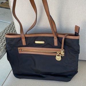 Michael Korks Black Neoprene small handbag.